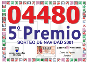 Premio repartido por Loter�a Del Rosario &mdash; Navidad 2001