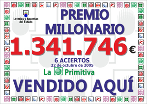 Premio repartido por Loter�a Del Rosario &mdash; La Primitiva 2005